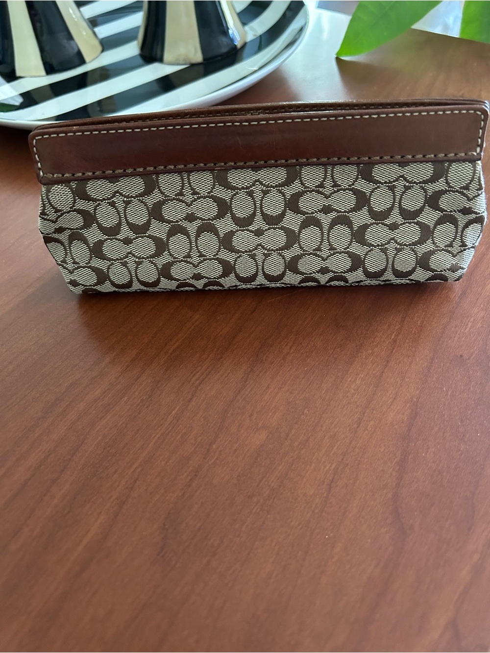 Coach Signature Monogram Canvas Sunglasses Case in Brown
